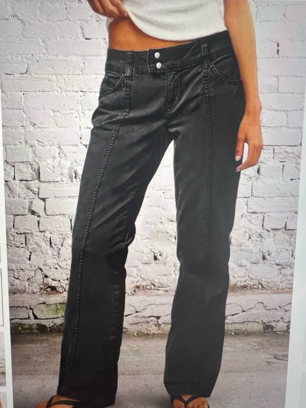 Flamingals Solid Seam Front Mid Rise Straight Leg Jeans 2XL 14/16